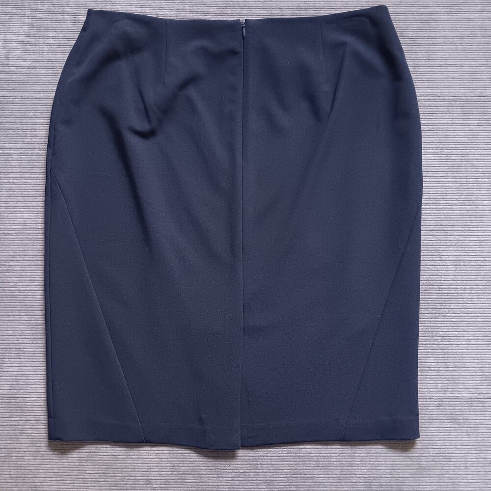 Tommy Hilfiger Pencil Skirt Zipper Pockets Above Knee Career Navy Size 12 - Picture 5 of 9